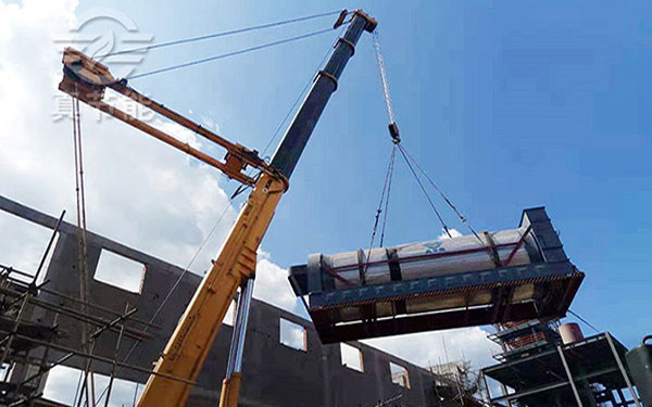 果渣烘干機吊裝現場 果渣烘干機吊裝現場